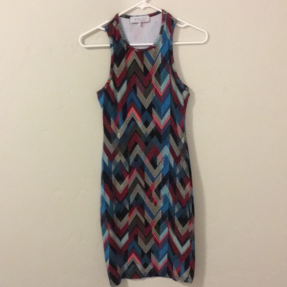Multi Colored Body con Midi Tank Dress